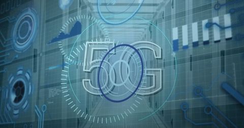 5G Technology in Digital Server Room with Data Processing Overlay - Download Free Stock Images Pikwizard.com