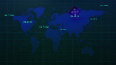 Global Data Processing on Digital World Map Concept Interface