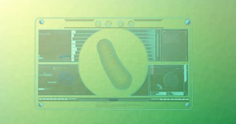 Futuristic Data Interface on Green Digital Background