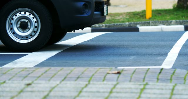 Close-up View of Vehicle at Pedestrian Crosswalk - Download Free Stock Images Pikwizard.com