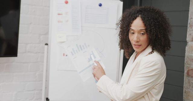 Businesswoman Presenting Financial Data during Meeting - Download Free Stock Images Pikwizard.com