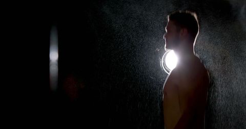Silhouette of man with backlit dramatic glow