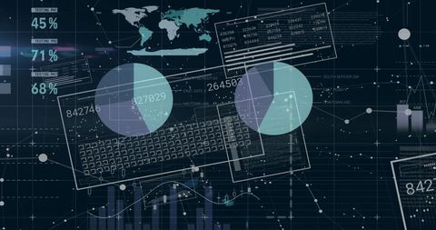 Financial Data Processing with Digital Analytics Overlay - Download Free Stock Images Pikwizard.com