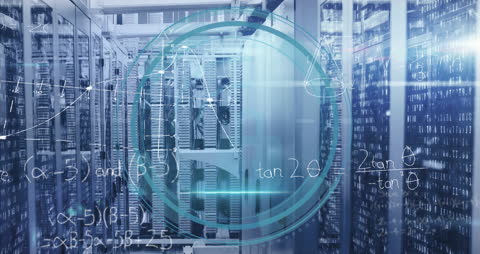 Mathematical Equations Overlay on Data Servers Concept