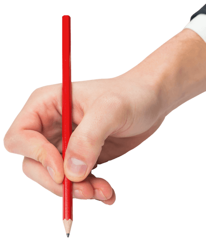 transparent hand holding red pencil writing pose - Download Free Stock Videos Pikwizard.com