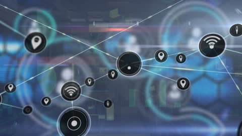 Futuristic Technology Interface Animation with Digital Glitch
