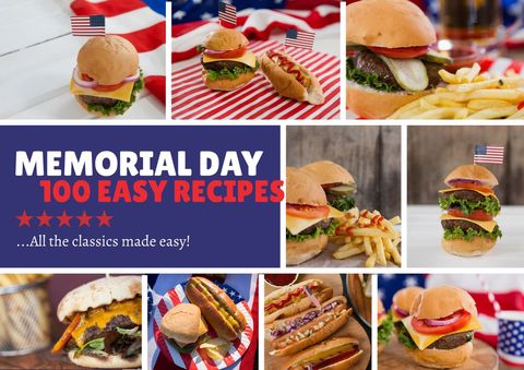 Memorial Day Cookout Classics Collage Inspiring Festive Recipes - Download Free Stock Templates Pikwizard.com