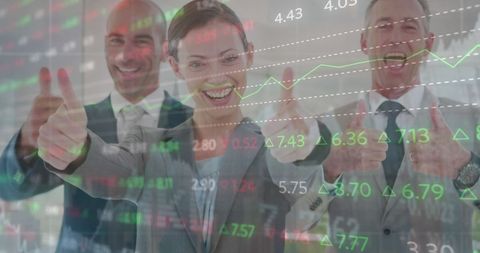 Smiling Business Team Celebrates Stock Market Success - Download Free Stock Images Pikwizard.com