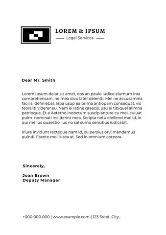Minimalist Legal Services Letterhead with Professional Branding - Download Free Stock Templates Pikwizard.com
