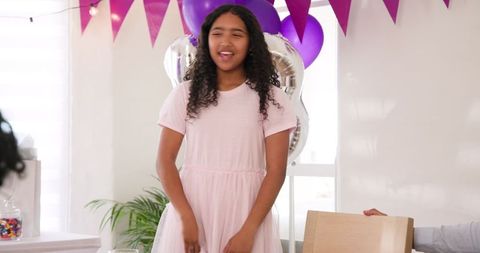 Girl Celebrating Family Event in Festive Atmosphere