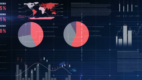Innovative Digital Data Processing Display with Maps and Graphs