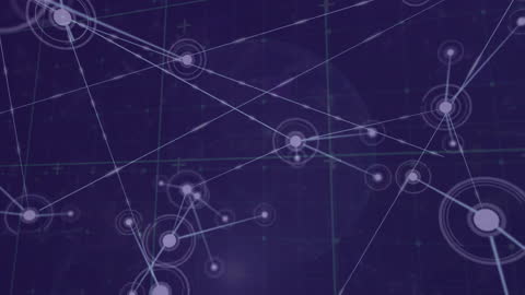 Digital Network Connections Over Grid Background