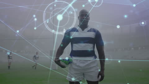 Rugby Player with Innovative Sports Technology and Networking