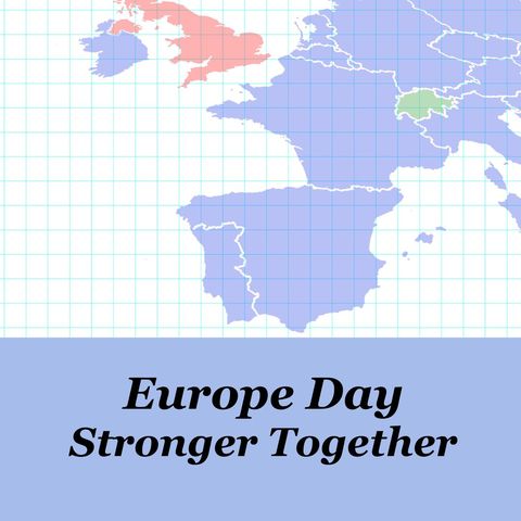 europe day celebration with map and unity message - Download Free Stock Templates Pikwizard.com