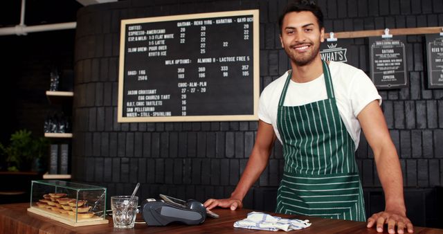 Smiling Barista in Coffee Shop - Download Free Stock Images Pikwizard.com