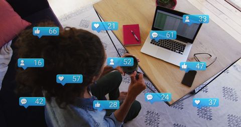 Digital Engagement and Social Interaction on Laptop - Download Free Stock Images Pikwizard.com