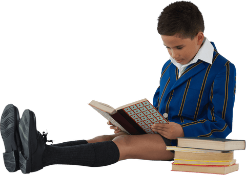 Transparent Schoolboy in Uniform Reading Book - Download Free Stock Videos Pikwizard.com