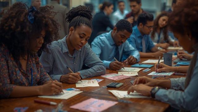 Collaborative Teamwork Artwork Session with Creative Professionals