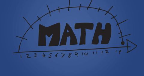 Creative Maths Design with Number Line on Blue Background