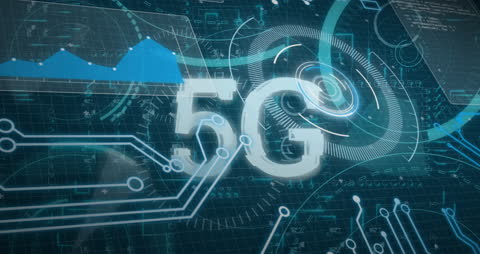 Futuristic 5G Network Interface with Digital Connections