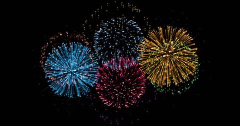 Vibrant Fireworks Display on Dark Night Sky Celebration - Download Free Stock Images Pikwizard.com