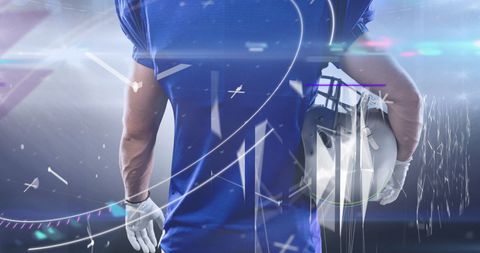 American Football Player Holding Helmet with Digital Effects - Download Free Stock Images Pikwizard.com