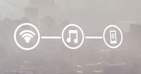 Digital Connection Icons Over Urban Cityscape Background - Download Free Stock Images Pikwizard.com