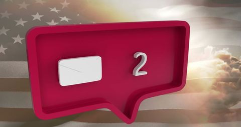 Communication Alert Symbol with USA Flag Background