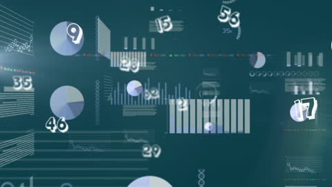 Digital Interface with Animated Data and Graphs
