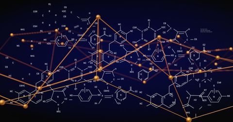abstract chemistry network design with molecule connections - Download Free Stock Images Pikwizard.com