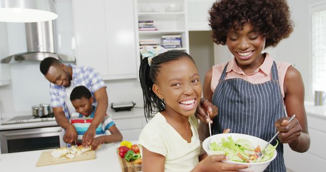 African American Family Cooking Together in Modern Kitchen - Download Free Stock Images Pikwizard.com