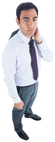 Biracial Businessman Standing Isolated on Transparent Background