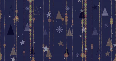 Animated Falling Christmas Lights with Snowflakes and Trees