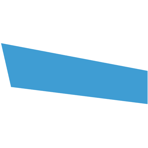 Abstract blue geometric shape on transparent background