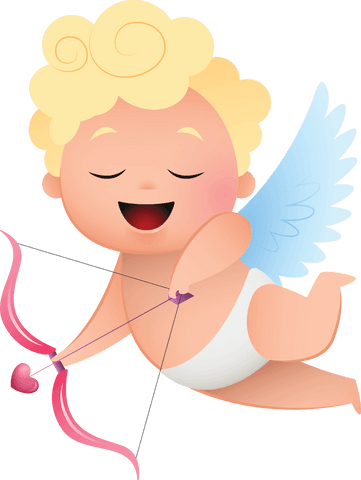 cheerful cupid with heart bow on transparent background - Download Free Stock Videos Pikwizard.com