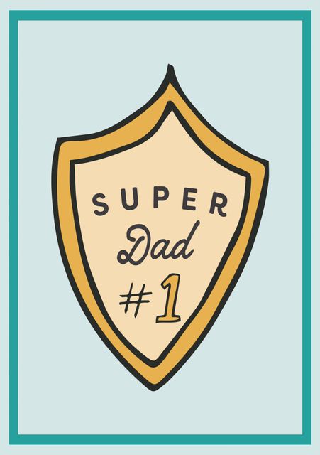 Super Dad No.1 Shield Emblem for Father's Day Celebration - Download Free Stock Templates Pikwizard.com