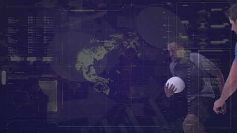 Athlete with Digital Global Connection Overlay