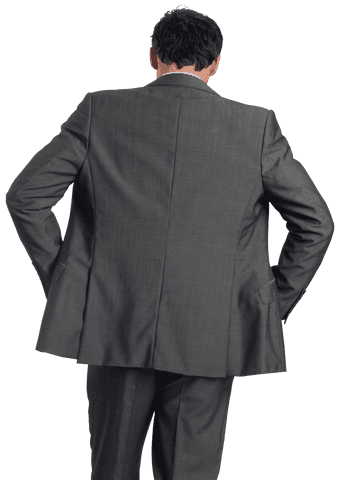 Confident Transparent Businessman's Back View in Suit