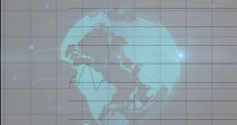 Futuristic Digital Globe with Cybersecurity Elements