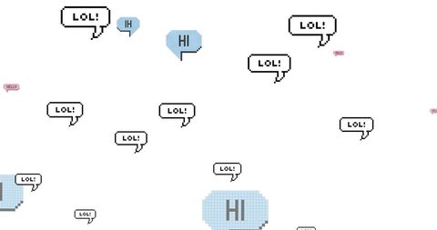 Pixelated Speech Bubbles with Social Media Greetings - Download Free Stock Images Pikwizard.com