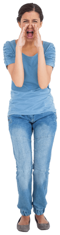transparent cutout of angry woman screaming emotion stress - Download Free Stock Videos Pikwizard.com