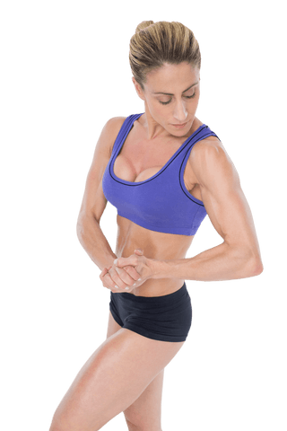 Transparent Image of Strong Blonde Woman in Athletic Pose - Download Free Stock Videos Pikwizard.com