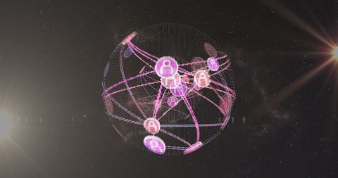 Global Networking Concept with Profile Icons and Digital Links - Download Free Stock Images Pikwizard.com