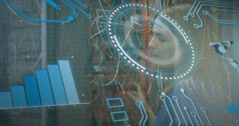 Engineer Working on Network with Futuristic Graphic Interface - Download Free Stock Images Pikwizard.com