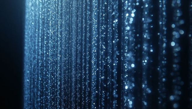 Luminous stream of particles creating cosmic depth