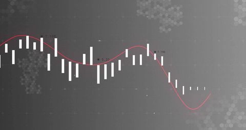 Futuristic Data Visualization with Bars and Trend Line
