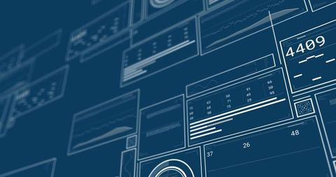 Abstract Digital Interface with Analytical Data Visualizations