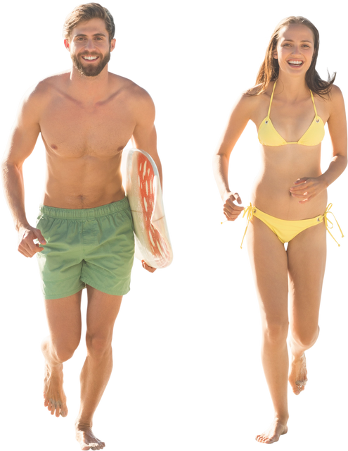 Happy Caucasian Couple Running Together Vacation Transparency - Download Free Stock Videos Pikwizard.com