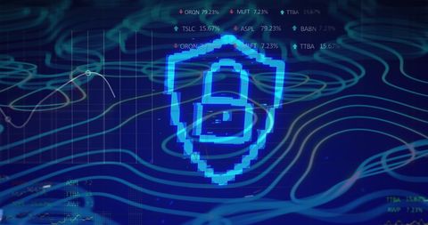 Digital Security 3D Padlock on Futuristic Data Background - Download Free Stock Images Pikwizard.com