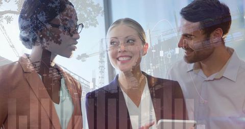 Diverse Business Professionals Discussing Strategy with Tablet